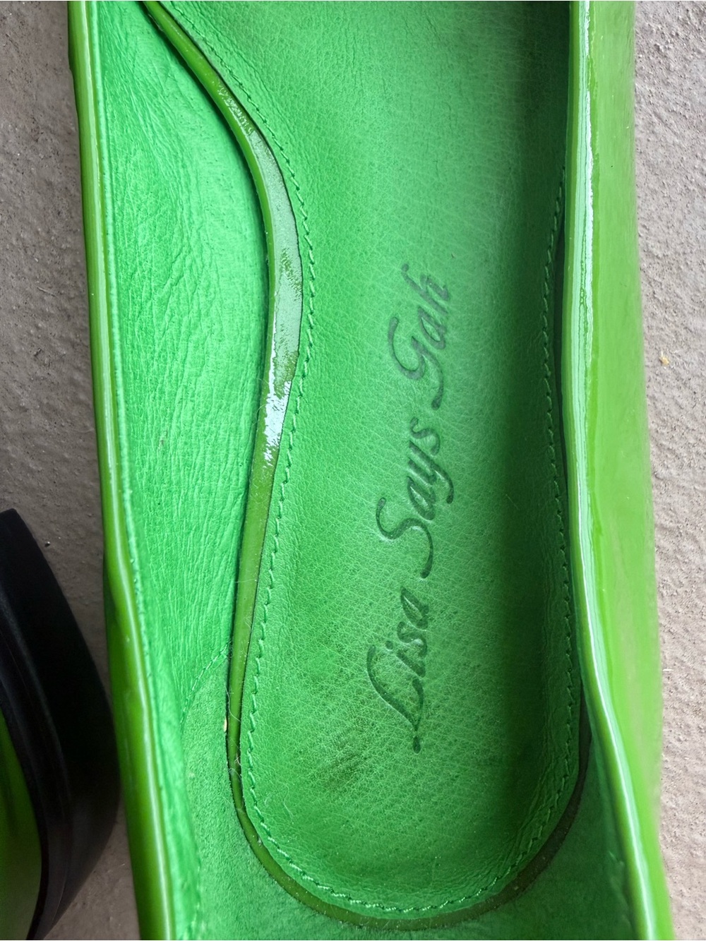 Lisa Says Gah Mia Mary Jane Green Patent Flats sz 9 - Picture 7 of 9